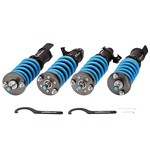 maXpeedingrods Coilovers Adjustable Height for Honda Civic 1989-2000 CRX 1989-1991 Delsol 1993-1997 for Acura Integra 1994-2001, Spring Shock Absorber Suspension Coil Struts with Spring Preload Red