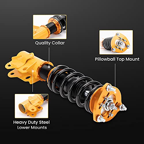 maXpeedingrods Coilovers Adjustables for Honda Civic 2006-2011 FG1/FG2/FA1/FA2/FA3/FA4/FA5/ FD1/FD2/FD3/FD4/FD6/FD7 for Acura CSX, 24 Damping Level Setting Suspension Spring Struts Kit Shock Absorber