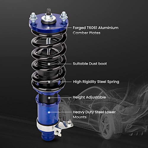 maXpeedingrods Coilovers Adjustable Height for Honda Civic 1989-2000 CRX 1989-1991 Delsol 1993-1997 for Acura Integra 1994-2001, Spring Shock Absorber Suspension Coil Struts with Spring Preload Red