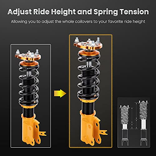 maXpeedingrods Coilovers Adjustables for Honda Civic 2006-2011 FG1/FG2/FA1/FA2/FA3/FA4/FA5/ FD1/FD2/FD3/FD4/FD6/FD7 for Acura CSX, 24 Damping Level Setting Suspension Spring Struts Kit Shock Absorber