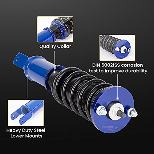 maXpeedingrods Coilovers Adjustable Height for Honda Civic 1989-2000 CRX 1989-1991 Delsol 1993-1997 for Acura Integra 1994-2001, Spring Shock Absorber Suspension Coil Struts with Spring Preload Red