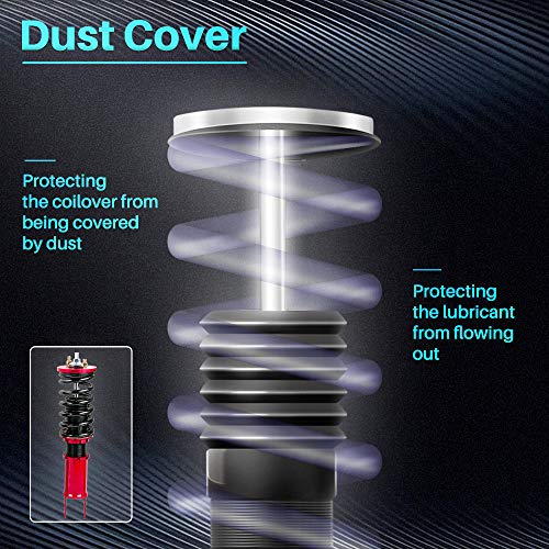 maXpeedingrods Coilovers Adjustable Height for Honda Civic 1989-2000 CRX 1989-1991 Delsol 1993-1997 for Acura Integra 1994-2001, Spring Shock Absorber Suspension Coil Struts with Spring Preload Red