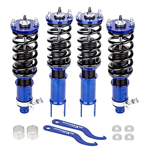 maXpeedingrods Coilovers Adjustable Height for Honda Civic 1989-2000 CRX 1989-1991 Delsol 1993-1997 for Acura Integra 1994-2001, Spring Shock Absorber Suspension Coil Struts with Spring Preload Red