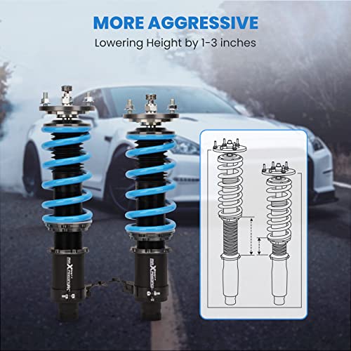 maXpeedingrods Coilovers Adjustable Height for Honda Civic 1989-2000 CRX 1989-1991 Delsol 1993-1997 for Acura Integra 1994-2001, Spring Shock Absorber Suspension Coil Struts with Spring Preload Red