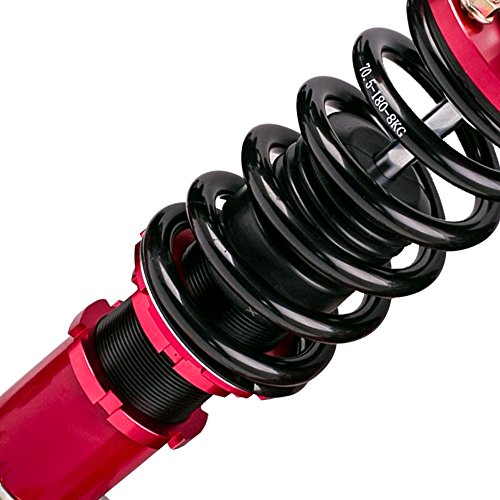 maXpeedingrods Coilovers Adjustable Height for Honda Civic 1989-2000 CRX 1989-1991 Delsol 1993-1997 for Acura Integra 1994-2001, Spring Shock Absorber Suspension Coil Struts with Spring Preload Red