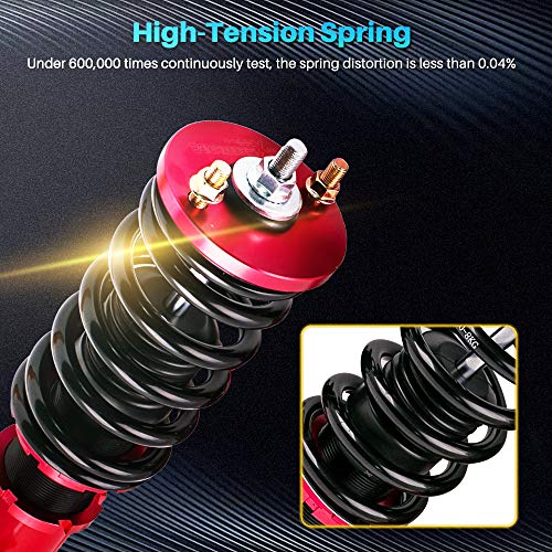 maXpeedingrods Coilovers Adjustable Height for Honda Civic 1989-2000 CRX 1989-1991 Delsol 1993-1997 for Acura Integra 1994-2001, Spring Shock Absorber Suspension Coil Struts with Spring Preload Red