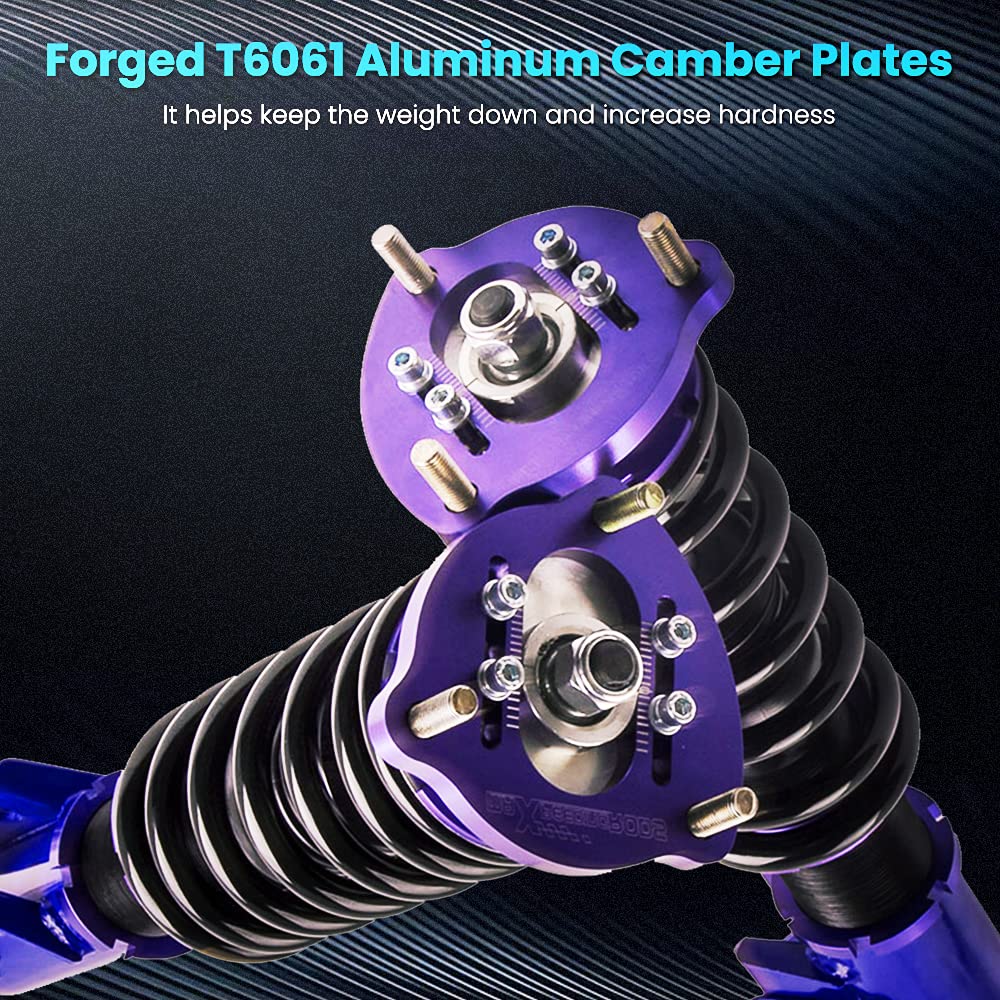 maXpeedingrods Coilovers Adjustables for Honda Civic 2006-2011 FG1/FG2/FA1/FA2/FA3/FA4/FA5/ FD1/FD2/FD3/FD4/FD6/FD7 for Acura CSX, 24 Damping Level Setting Suspension Spring Struts Kit Shock Absorber