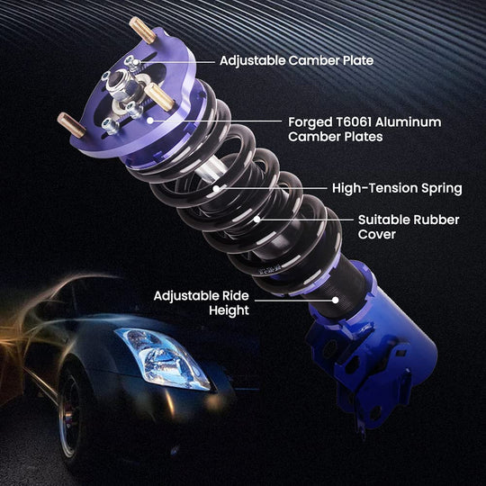 maXpeedingrods Coilovers Adjustables for Honda Civic 2006-2011 FG1/FG2/FA1/FA2/FA3/FA4/FA5/ FD1/FD2/FD3/FD4/FD6/FD7 for Acura CSX, 24 Damping Level Setting Suspension Spring Struts Kit Shock Absorber